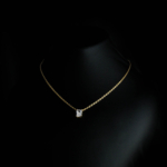 Orijinal Swarovski Taşlı Gümüş Gold Kolye - Görsel 4