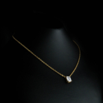 Orijinal Swarovski Taşlı Gümüş Gold Kolye - Görsel 5