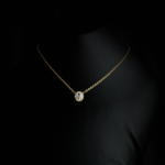 Orijinal Swarovski Taşlı Gümüş Gold Kolye - Görsel 4