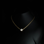 Orijinal Swarovski Taşlı Gümüş Gold Kolye - Görsel 4