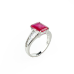Yakut Doğal Taş Gümüş Bayan Yüzük (3.2ct) - Görsel 2