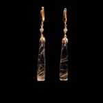 Özel Orijinal Altın Rutil Kuvars (Golden Healer) Taşı Gold Gümüş Küpe - Görsel 5