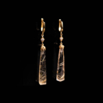 Özel Orijinal Altın Rutil Kuvars (Golden Healer) Taşı Gold Gümüş Küpe - Görsel 6