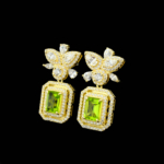 Özel Zebercet (Peridot) Doğal Taş Gümüş Gold Küpe - Görsel 5