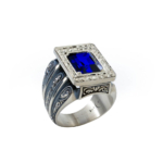 Orijinal Safir Doğal Taş Gümüş Erkek Yüzük (8.95 ct) - Görsel 2