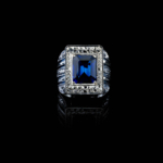 Orijinal Safir Doğal Taş Gümüş Erkek Yüzük (8.95 ct) - Görsel 5