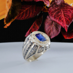 Orijinal Safir Doğal Taş Gümüş Erkek Yüzük (4.33 ct)