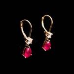 Orijinal Natural Yakut Doğal Taş Gümüş Gold Küpe (3,04ct) - Görsel 5