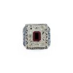 Yakut Doğal Taş Gümüş Erkek Yüzük (2.20 ct) - Görsel 2