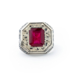 Yakut Doğal Taş Gümüş Erkek Yüzük (6.92 ct) - Görsel 2