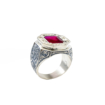 Yakut Doğal Taş Gümüş Erkek Yüzük (6.92 ct) - Görsel 4