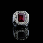 Yakut Doğal Taş Gümüş Erkek Yüzük (6.92 ct) - Görsel 5
