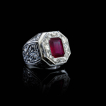 Yakut Doğal Taş Gümüş Erkek Yüzük (6.92 ct) - Görsel 6
