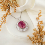 Yakut Doğal Taş Gümüş Bayan Kolye (6,65ct)