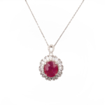 Yakut Doğal Taş Gümüş Bayan Kolye (6,65ct) - Görsel 2