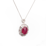 Yakut Doğal Taş Gümüş Bayan Kolye (6,65ct) - Görsel 3