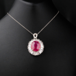 Yakut Doğal Taş Gümüş Bayan Kolye (6,65ct) - Görsel 4