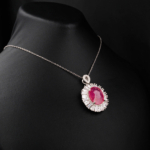 Yakut Doğal Taş Gümüş Bayan Kolye (6,65ct) - Görsel 5
