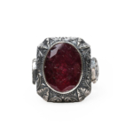 Yakut Doğal Taş Gümüş Unisex Yüzük (16ct) - Görsel 3