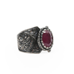 Yakut Doğal Taş Gümüş Unisex Yüzük (4ct) - Görsel 4