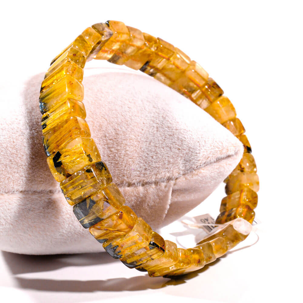 5A+ Kalite Altın Rutil Kuvars (Golden healer) Doğal Taş Rolex Bileklik