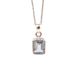 Blue Topaz Doğal Taş Gümüş Bayan Kolye - Görsel 2