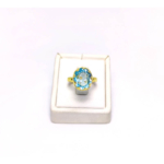 Blue Topaz Doğal Taş Gümüş Bayan Yüzük - Görsel 2