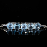 Blue Topaz Doğal Taş Gümüş Bileklik - Görsel 6