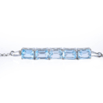 Blue Topaz Doğal Taş Gümüş Bileklik - Görsel 4