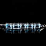 Blue Topaz Doğal Taş Gümüş Bileklik - Görsel 6