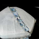 Blue Topaz Doğal Taş Gümüş Bileklik - Görsel 7