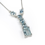 Blue Topaz Doğal Taş Gümüş Bayan Kolye - Görsel 2