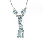 Blue Topaz Doğal Taş Gümüş Bayan Kolye - Görsel 3