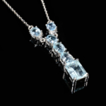 Blue Topaz Doğal Taş Gümüş Bayan Kolye - Görsel 4