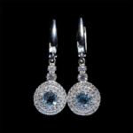 Orijinal Natural Blue Topaz Doğal Taş Gümüş Küpe - Görsel 3