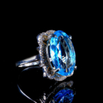 Orijinal Natural Blue Topaz Doğal Taş Gümüş Bayan Yüzük (17ct) - Görsel 5