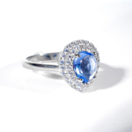 Blue Topaz Doğal Taş Gümüş Bayan Yüzük