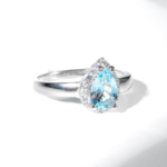 Blue Topaz Doğal Taş Gümüş Bayan Yüzük - Görsel 2