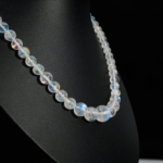 VIP quality moonstone 925 sterling silver necklace with blue flashes.