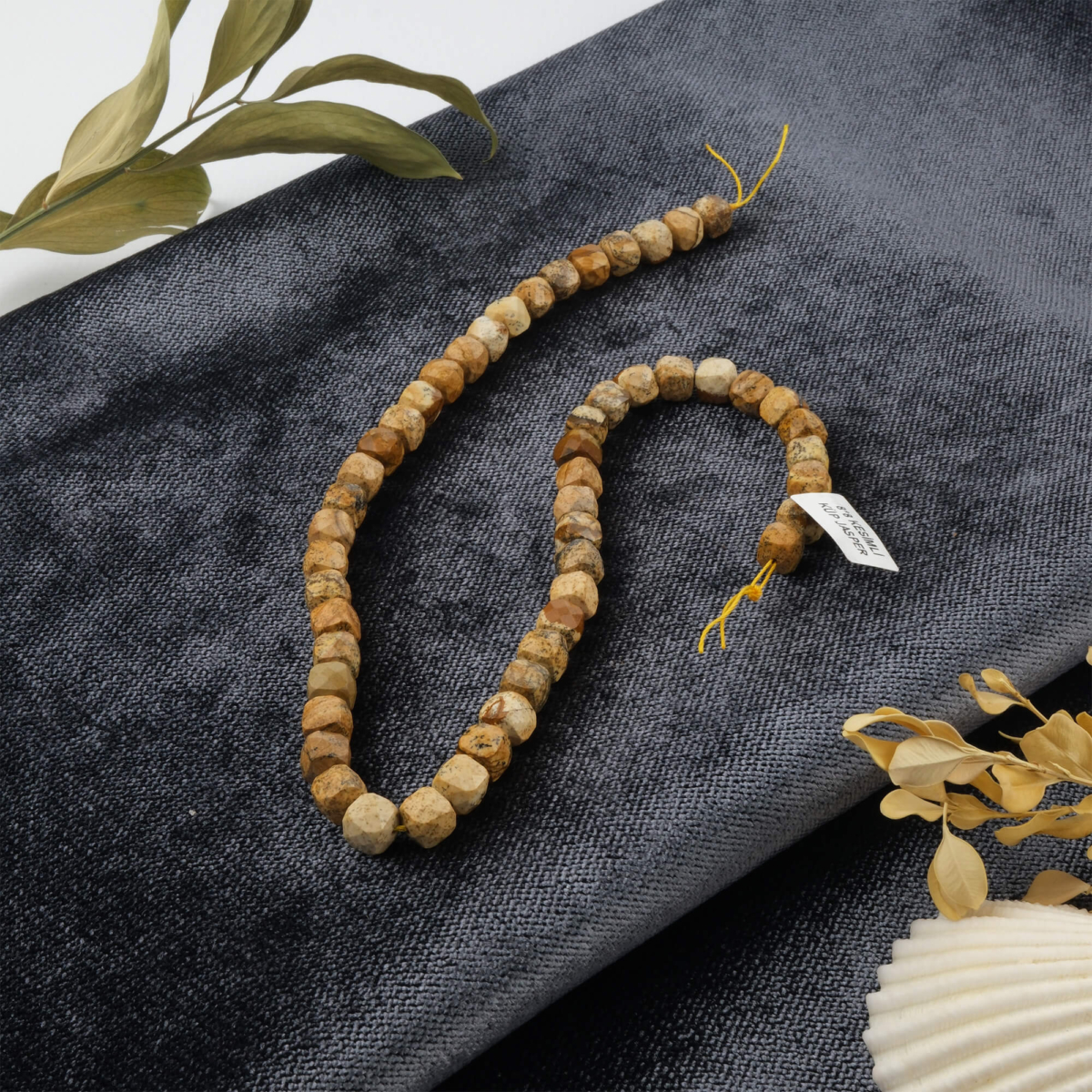 toptan doğal taş dizi odun jasper 8x8mm faset kesimli küp profesyonel dizim için doğal taş