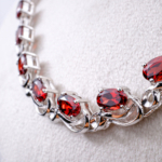 Garnet (Lal) Doğal Taş Gümüş Bayan Kolye - Görsel 2