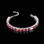 Garnet (Lal) Doğal Taş Gümüş Bileklik - Görsel 5
