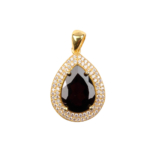 Garnet (Lal) Doğal Taş Gümüş Gold Bayan Kolye - Görsel 2