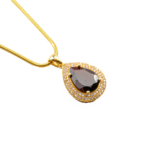 Garnet (Lal) Doğal Taş Gümüş Gold Bayan Kolye - Görsel 6