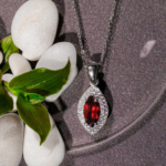 Lal (Garnet) Doğal Taş Gümüş Bayan Kolye