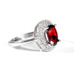 Lal (Garnet) Doğal Taş Gümüş Bayan Yüzük - Görsel 2