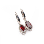 Orijinal Natural Garnet (Lal) Doğal Taş Gümüş Küpe - Görsel 2