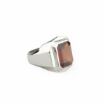 Garnet (Lal) Doğal Taş Gümüş Erkek Yüzük (10.ct) - Görsel 4