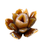 Kalsedon Agate Doğal Taş Özel El Oyması Lotus Çiçeği Obje - Görsel 4
