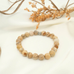 Kahverengi Jasper Faset Kesim Doğal Taş Bileklik (8mm)